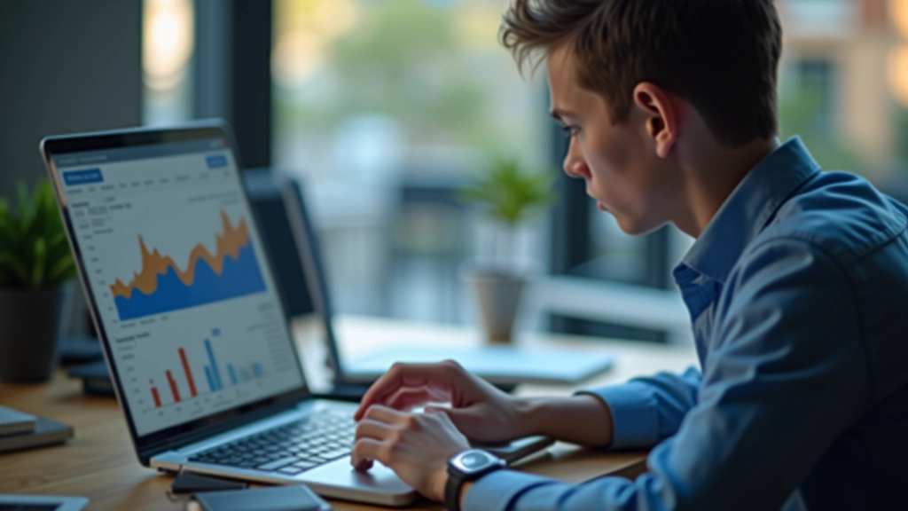 Persona che studia grafici finanziari su laptop